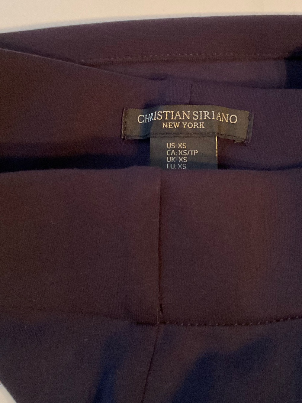 Christian Siriano Wide-Leg Pants in Deep Navy Soft Stretch Pockets Piped Crop XS - Picture 3 of 7